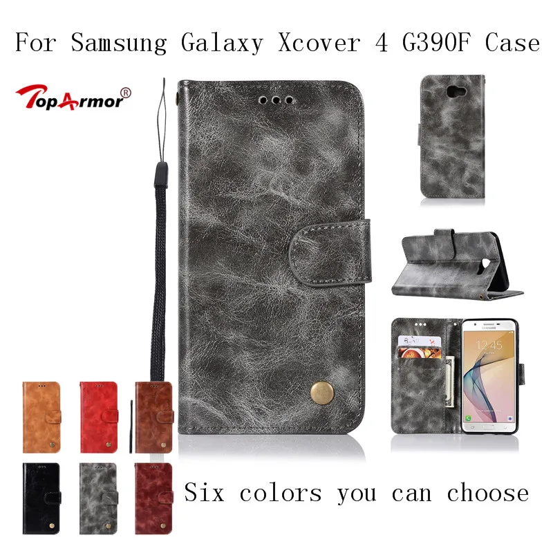 Toparmor высокого класса Ретро Чехол Для Samsung Galaxy Xcover 4 g390f искусственная кожа флип