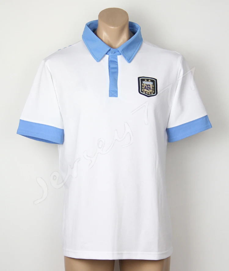 New Polo Argentina 2013-2014 White soccer shirt Thailand Quality Free shipping | Спорт и развлечения