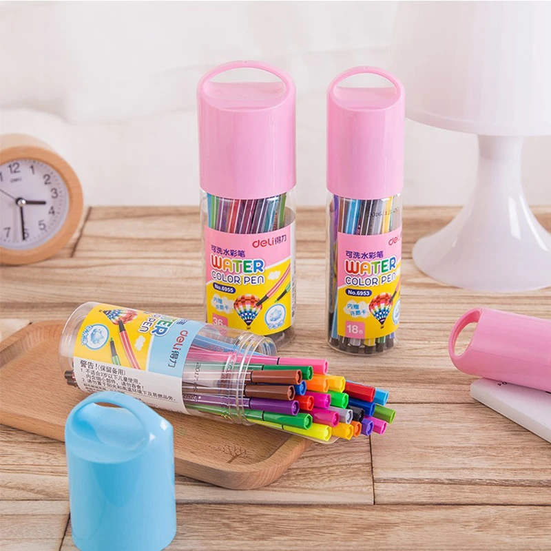 

12/18/24/36 Water Colored Artist Marker Pens Set for School Drawing Supplies Office Stationery Water Based Ink Gift Markers