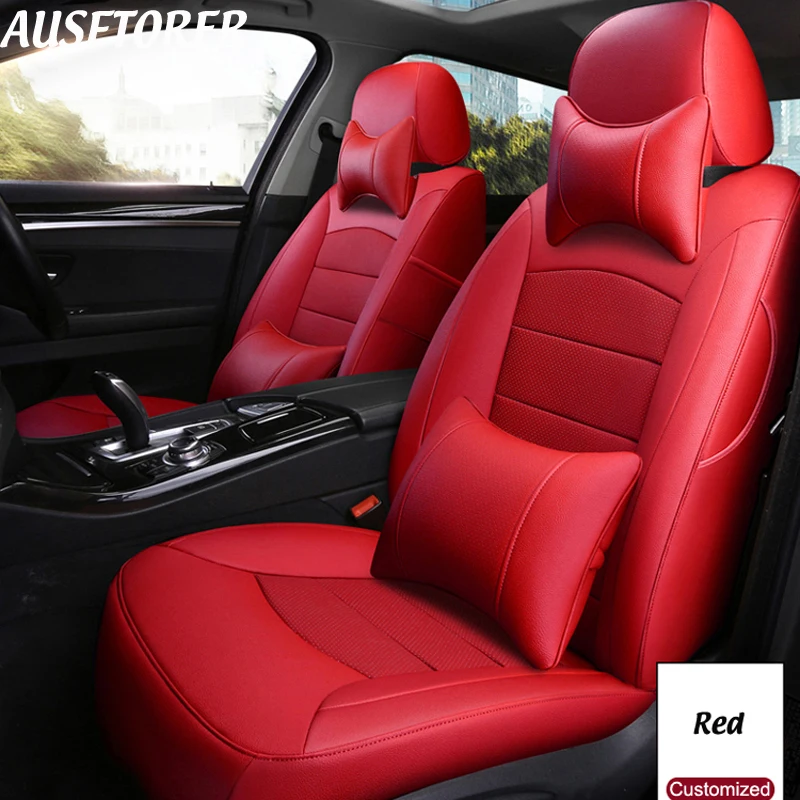 AUSFTORER Custom Cowhide Cover Seat for Toyota PRADO Automobiles Seat
