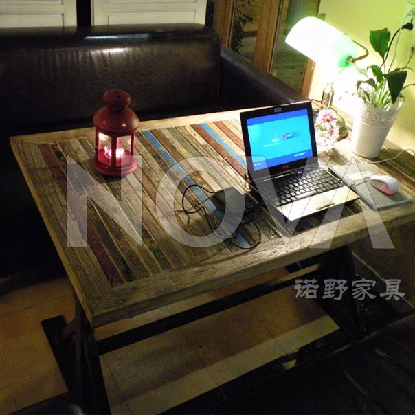 American Industrial Rustic Style Computer Desk Coffee Table