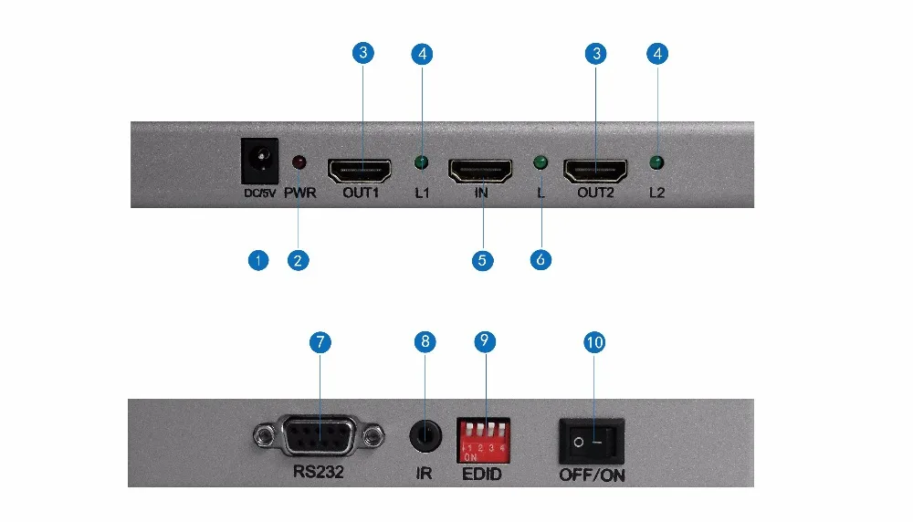 1X2 4K Переходник HDMI разветвитель 1-In 2-Out, 4 K/60Hz 3D HDMI2.0, HDCP2.2, 8 способов управления EDID для CCTV HDTV HD плеер