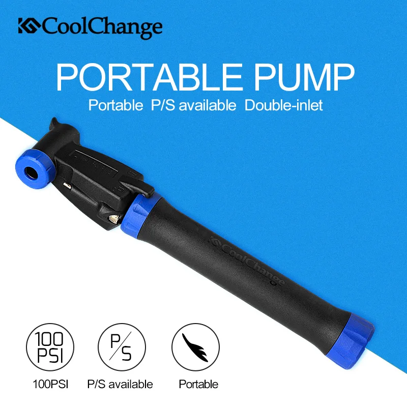 2017 Coolchange portable Mini mountain bike pump Double inlet Air Pump
