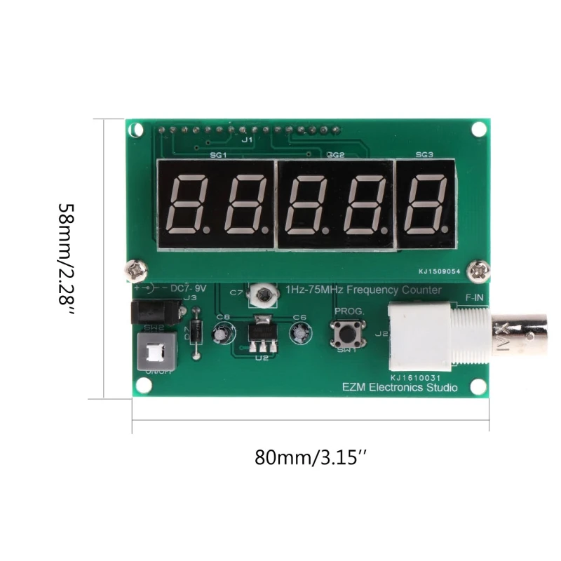 

1Hz-75MHz Frequency Counter 7V-9V 50mA DIY Kit Cymometer Module Tester Meter #Aug.26