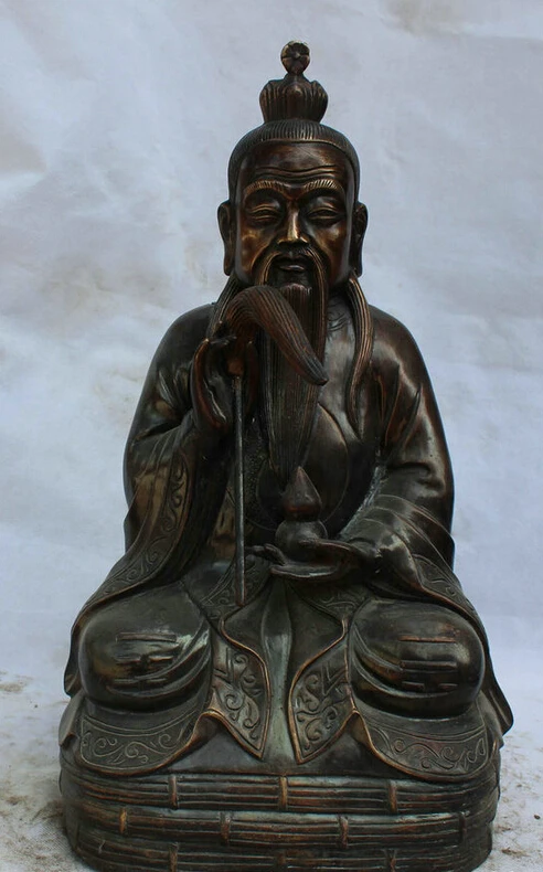 

150610 S1230 20 Chinese Bronze Seat immortal Cucurbit Taoism Taoist Tai Shang Lao Jun Statue discount 30% (C0324)