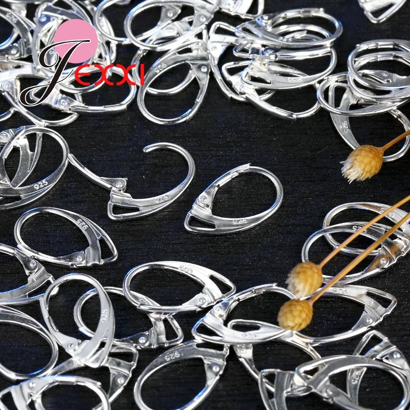Silver Earring Hook Findings 925 Sterling Accessory Part Components Brass Lever
