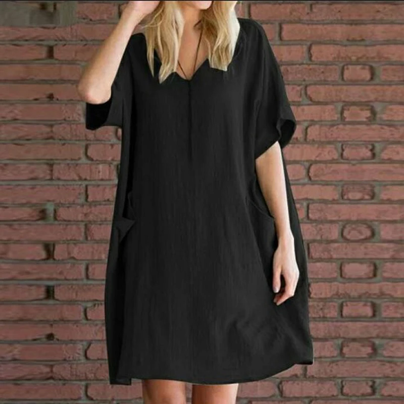 Пляжное платье летнее женское Повседневное с v-образным вырезом и рукавом