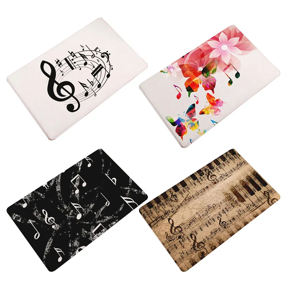 Piano Keyboard Note Hallway Door Mat Entrance Floor Rug Non-slip Bathroom Carpet Set