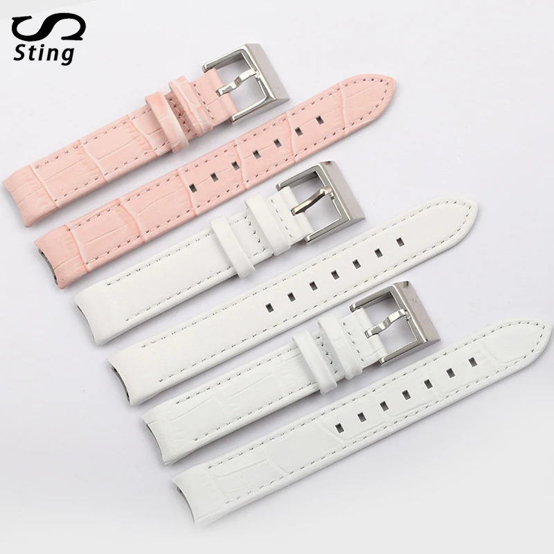 Sting Strap White Watchband Female White Strap Ladies For 17MM 1187023/1160308 Model Women Leather Wristband ladies consultation coat white size 14 1 each model 88018qhw14