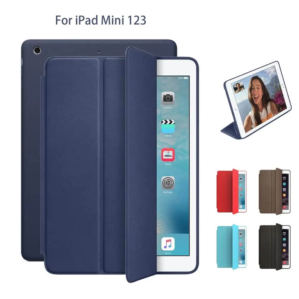

Case for mini 1/2/3 Original 1:1 PU Leather Protective Shell for iPad Apple Mini1 mini2 mini3 Auto Sleep / Wake Smart cover