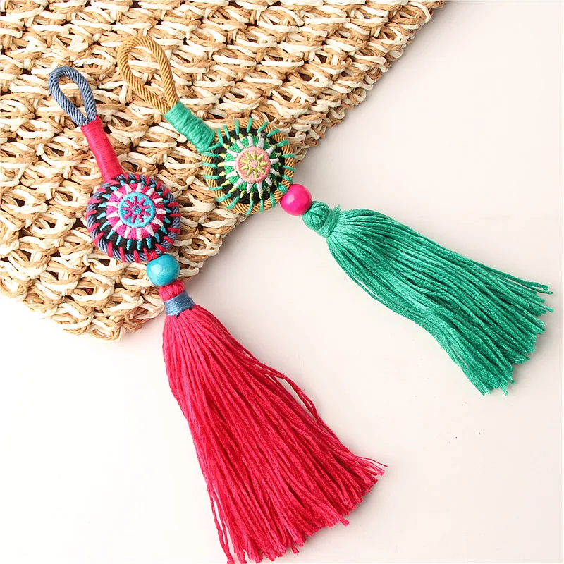 

1pc Boho Pom Pom Key Chain DIY Tassel Keychain Charm Women Bag Pendant Accessories Multicolor Summer Jewelry