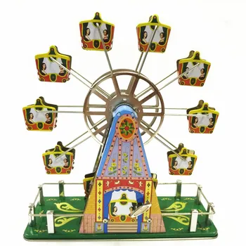

[TOP] Adult Collection Retro Wind up toy Metal Tin The Music ferris wheel Mechanical toy Clockwork toy figures model kids gift
