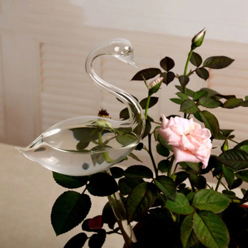Creativity Automatic Plant Watering Device Glass Swan Shape Watering Household Garden Flower Plant Waterers Drip Irrigation Tool Creativity Automatic Plant Watering Device Glass Swan Shape Watering Household Garden Flower Plant Waterers Drip Irrigation Tool