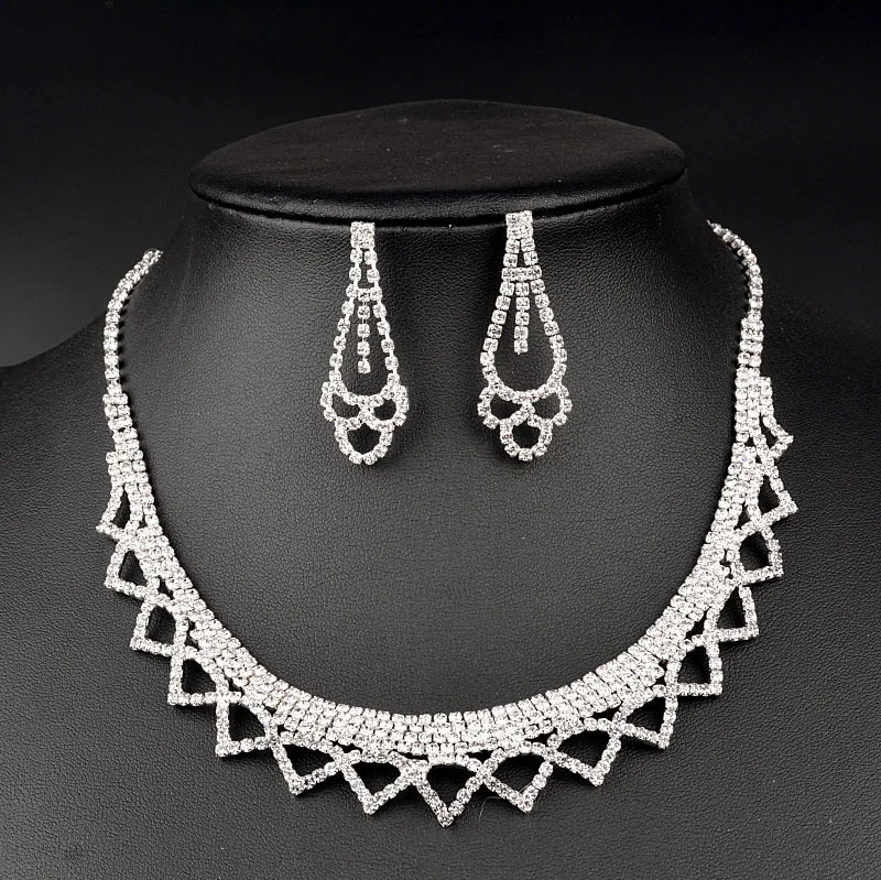 Jewelry & Accessories,Fashion Jewelry Sets. Bridal jewelry, Wedding jewelry, Zircon necklace earrings set