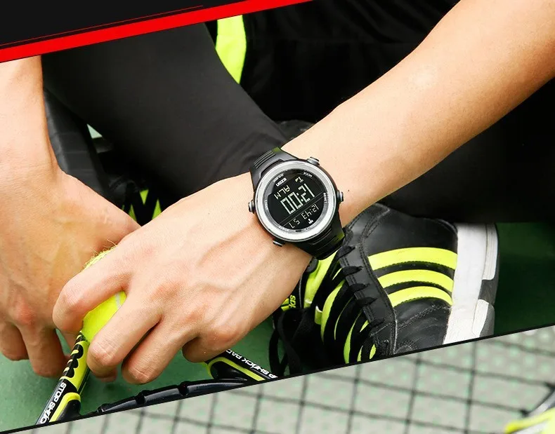 EZON радио волна калибровка времени цифровые мужские спортивные часы Открытый повседневное бег плавание водонепроницаемый 50 м наручные часы Montre Homme