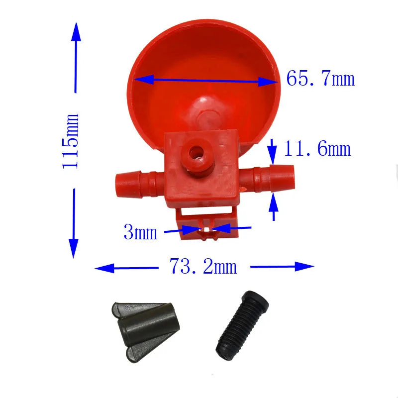 50 Sets Red Quail Waterer Animal Feeders Automatic Bird Coop Feed Poultry Chicken Fowl Drinker Water Drinking Cups