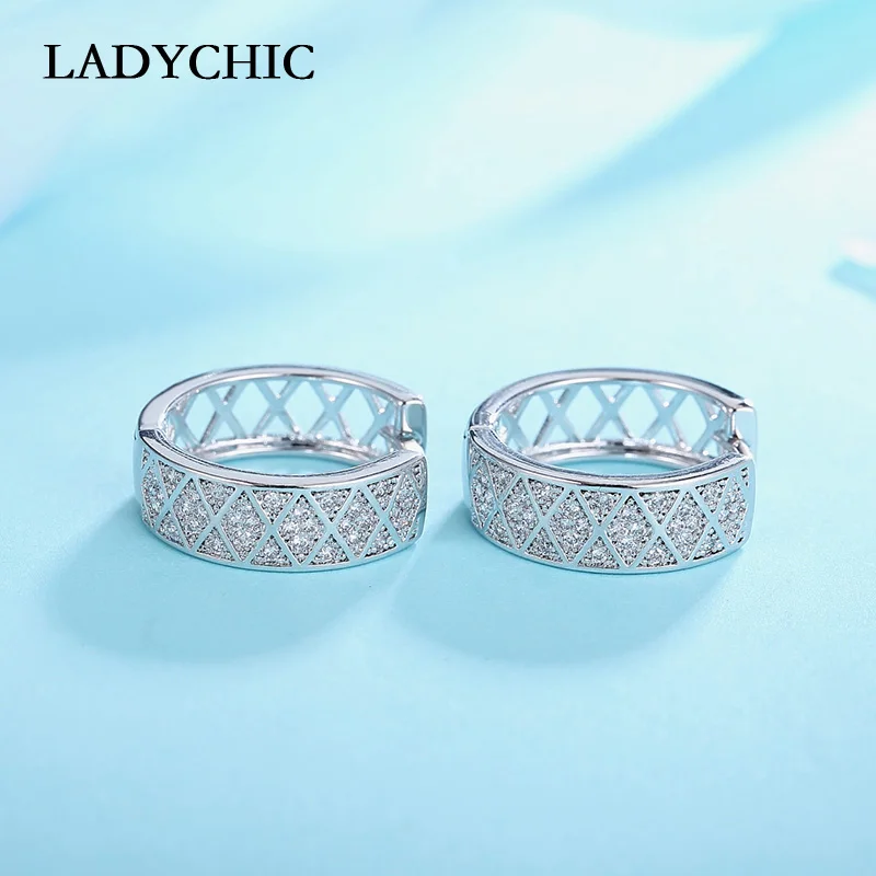 LADYCHIC классические серьги с кристаллами циркония для женщин, модные элегантные вечерние/праздничные серьги для подарка подруге LE1004