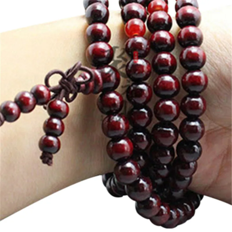 

108 Beads Prayer Buddha Sandalwood Rosary Bracelets Men Jewelry pulsera hombre Top Natural Wood Beaded Bracelet For Women Bijoux