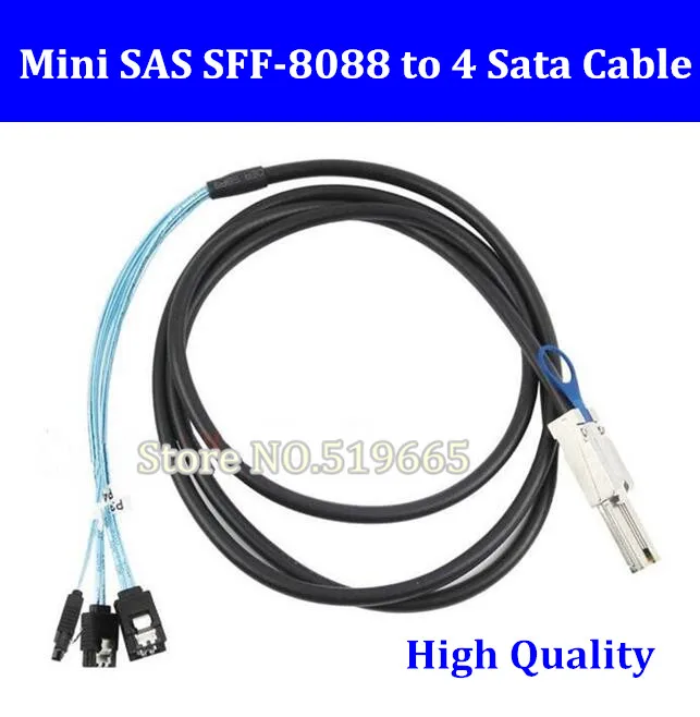 Высококачественный Mini SAS SFF 8088 to 4 sata 3 6 Гбит/с HDD Внешний многополосный кабель 1 м 2