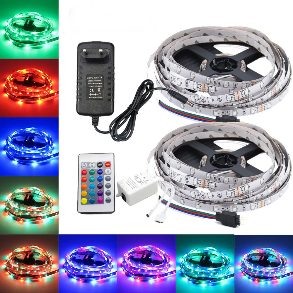 Лента светодиодная Гибкая RGB SMD 2835 5/10/15 м 12 в пост. Тока 60