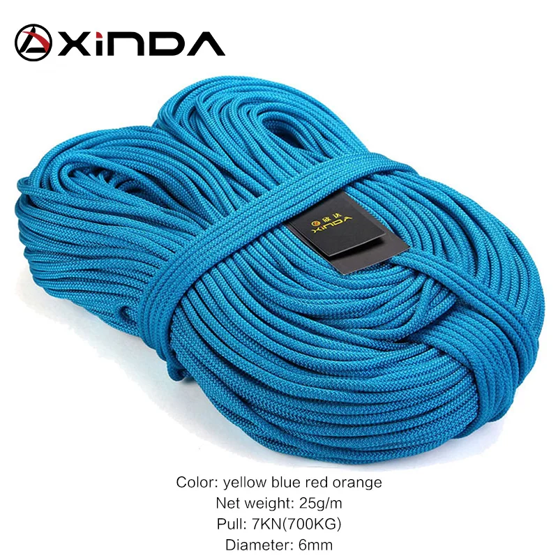 Climbing Rope XINDA 6mm Diameter Escalada 10M XINDA Professional Rock Climbing Rope High Strength Equipment Cord Safety Rope Survival