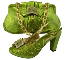 2017 New Design High Quality Italian Matching Shoes And Bags Set Wholesale African Women Shoes And Bags For Party GF04