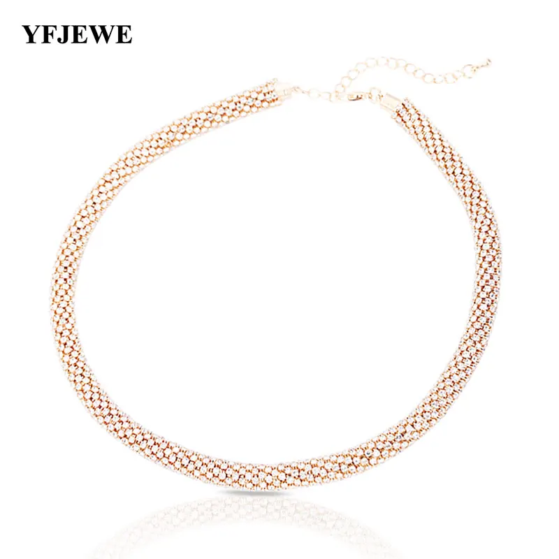 

New Fashion Brand luxury Crystal Necklaces & Pendants Manual intertwine choker statement necklace women jewelry #N019