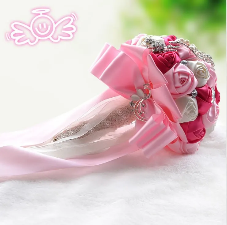 2019 Бисероплетение Кристалл Свадебный цветок свадебные букет из искусственных цветов букет роз Кристалл Свадебные букеты