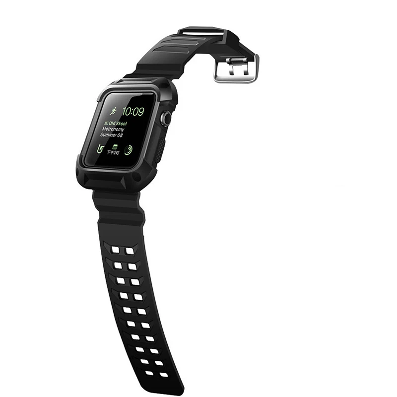 Sport Band for Apple Watch 3 42mm / 38mm for iwatch 3/2/1 Wrist Band Rubber Band Wrist Watch with Protective Case