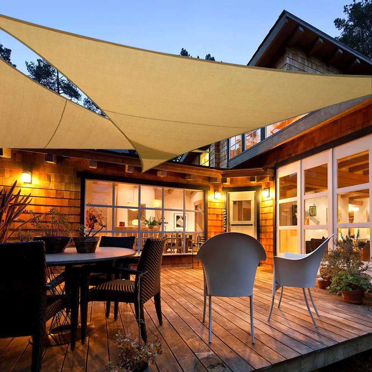 36x36m Riangle Beige Garden Shading Sails Outdoor Sun Protection