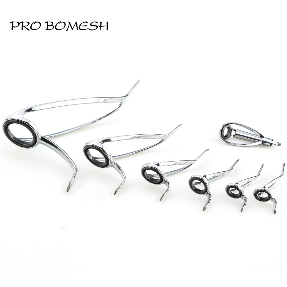 

Pro Bomesh 20.9g 7pcs/Kit Surf Rod Boat Rod Guide Set Kit Stainless Steel Guide DIY Custom Rod Building Accessory Rod Repair