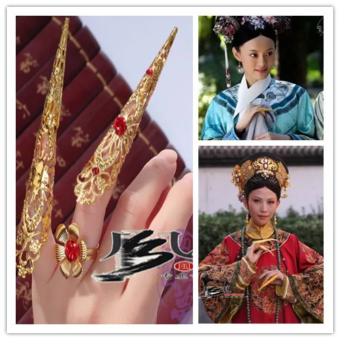Acessórios Do Traje Hanfu rainha acessórios dedo armadura antiga imperatriz Chinesa berços do dedo
