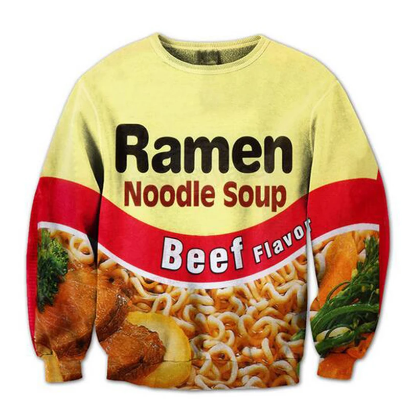 New Fashion Couples Men Women Unisex Food Ramen Noodle 3D Print Hoodies