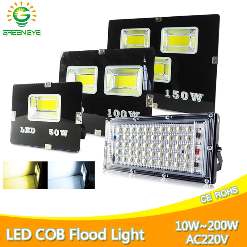 

LED Flood Light Outdoor 10W 20W 50W 100W 200W Floodlight Wall lamp IP65 Waterproof Garden 220V 110V RGB Lighting