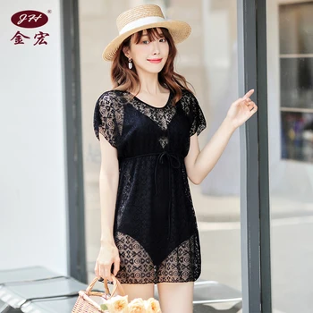 

JH female swimwear 2019 new women's one-piece dress two-piece sexy cover slimming swimsuit swimming suit bathing suit