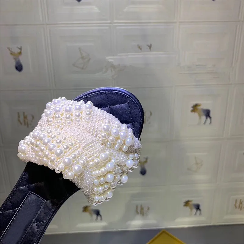 

Slippers Women Summer Shoes Without Heel Socofy Lady Designer Slides String Bead Flat 2019 Soft Baby Luxury Sliders PU Casual