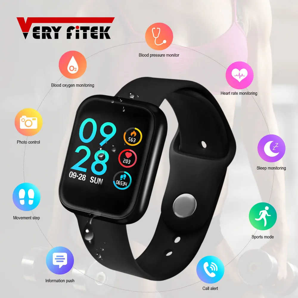  VERYFiTEK P70 Smart Watch Blood Pressure Heart Rate Monitor IP68 Fitness Bracelet Watch Women Men S - 33035660703