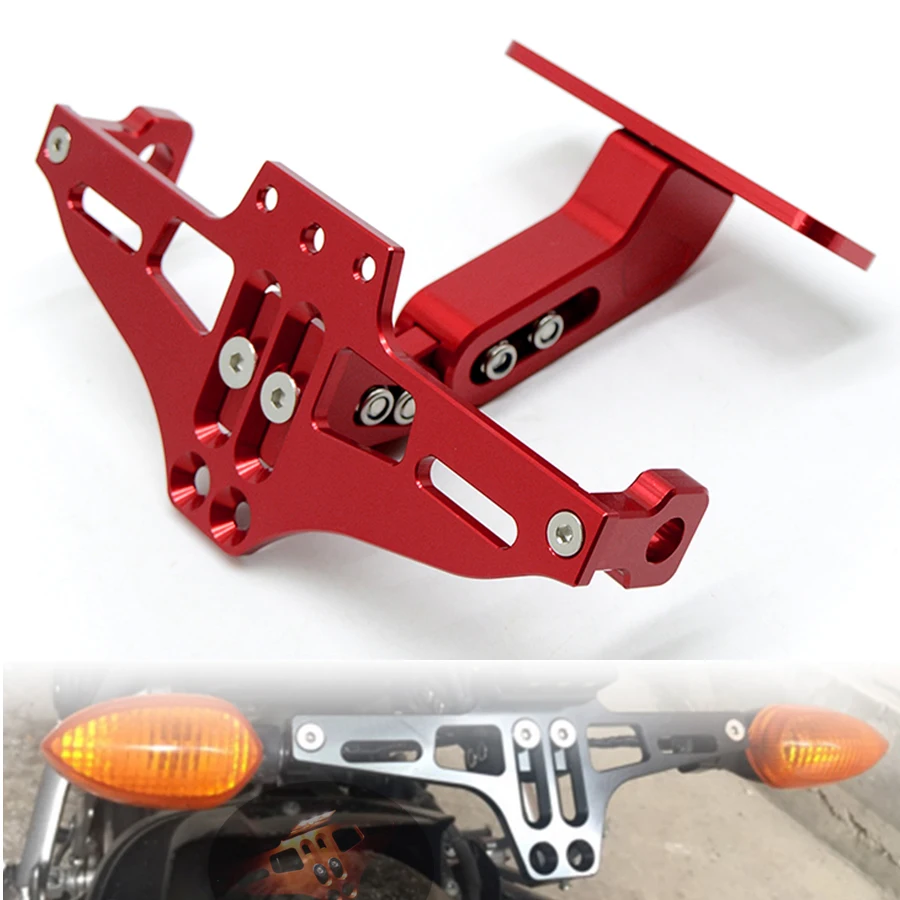 

For honda YAMAHA YZF R1 R3 R6 R15 R25 FZ6 MT-07 MT 07 Motorcycle Adjustable Aluminum License Number Plate Frame Holder Bracket