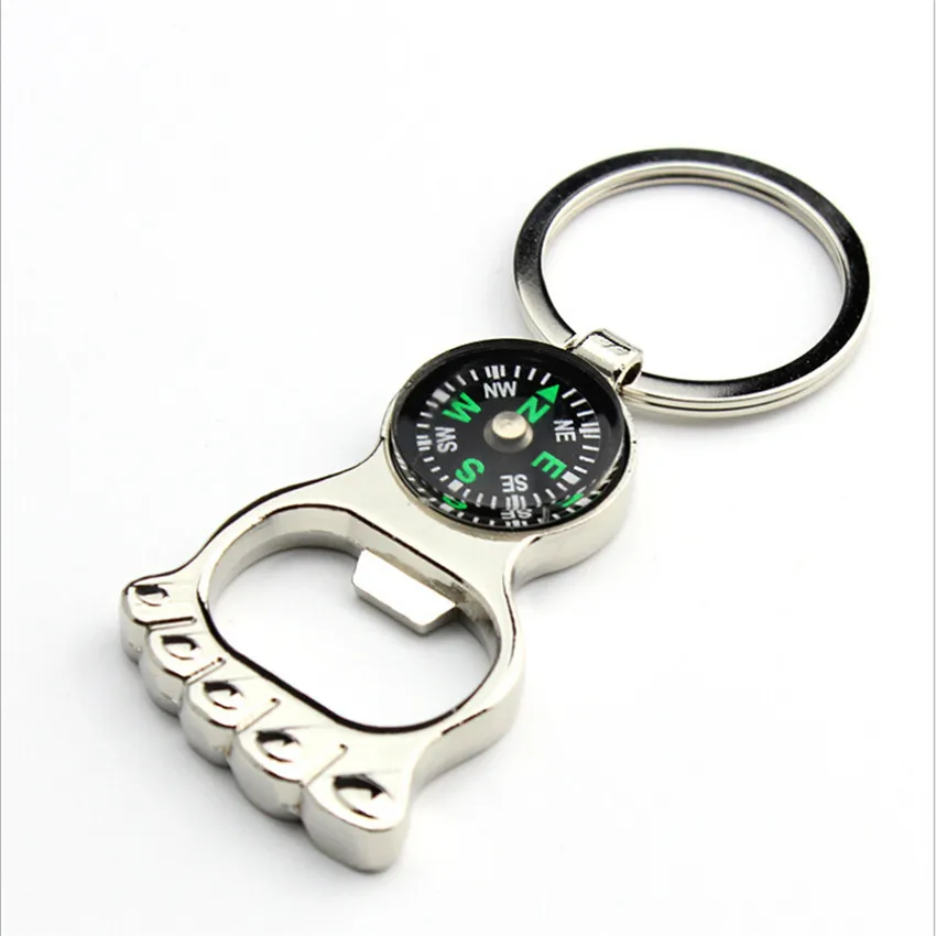 2017 Beer bottle opener Compass keychains father's day metal Jewelry