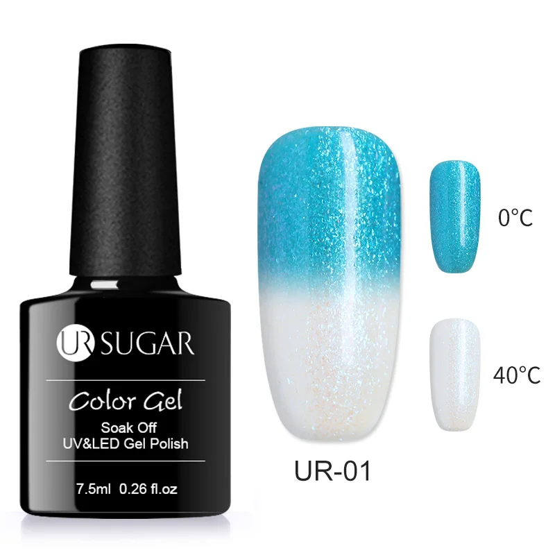 Ur Sugar термальный Гель-лак для ногтей, меняющий цвет, чувствительный к солнечному свету УФ-гель, 7,5 мл, блеск, впитывающий УФ-Гель-лак, лак для ногтей - Цвет: UR-01