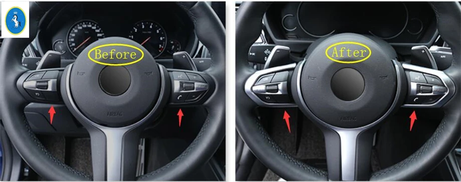 Us 22 08 20 Off Yimaautotrims For Bmw 2 Series F22 M Sport Abs 2 Colors For Choice Accessories Steering Wheel Shape U Strip Cover Trim 2 Pcs In