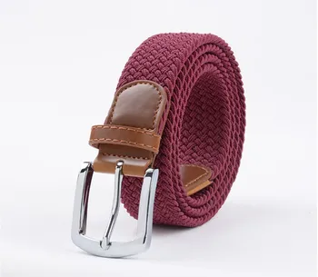 

Elastic belt weaving elastic canvas belt for women with a needle buckle leisure belt new fashion 2 piece