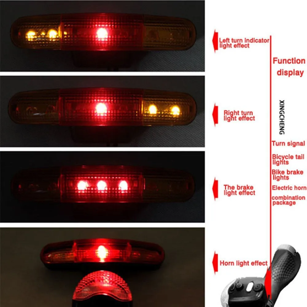 Perfect LED Bicycle Bike Turn Signal Directional Brake Light Lamp 8 sound Horn Bicycle Bike Turn Signal Directional Brake Light Lamp 4