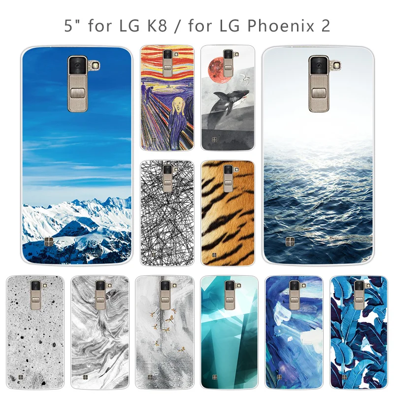 Capa For Funda LG K8 Phone Cases for Lte K350 K350E K350N 5.0&quot K 8 Case Soft Silicone Landscape Back Cover TPU |