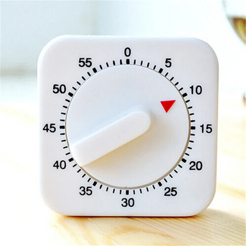

Novelty White Square 60-Minutes Mechanical Timer Reminder Counting for Kitchen dropshipping kitchen cooking clock digital timer