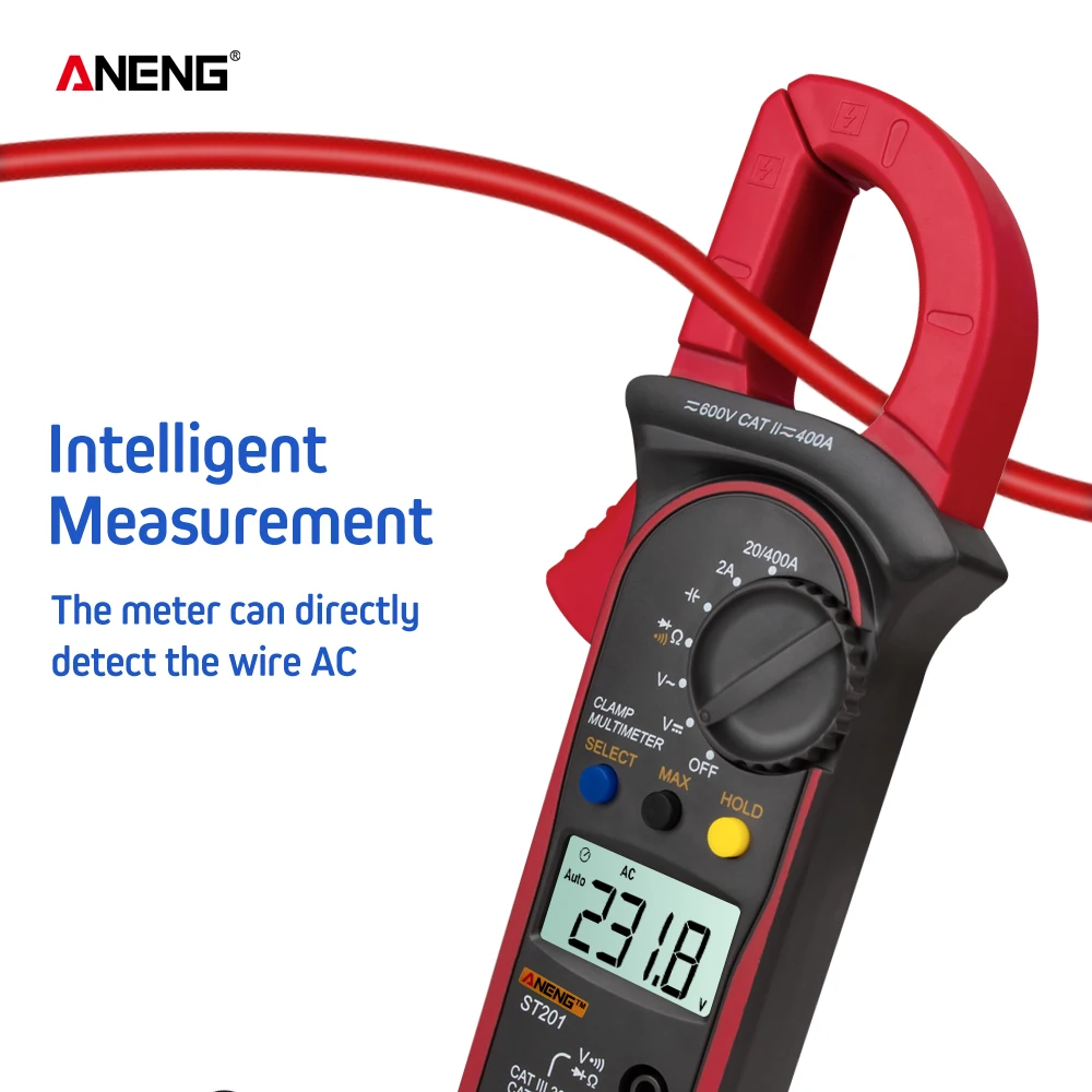 ANENG ST201 Digital Clamp Multimeter Resistance ohm Tester AC DC Clamp Ammeter Transistor Testers Voltmeter d Contact lcr meter