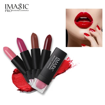 

IMAGIC Long Lasting Matte Lipstick with Beauty Waterproof Velvet Matte Rouge 10 Hot Colors Make Up Batom Intense Full Lip Stick