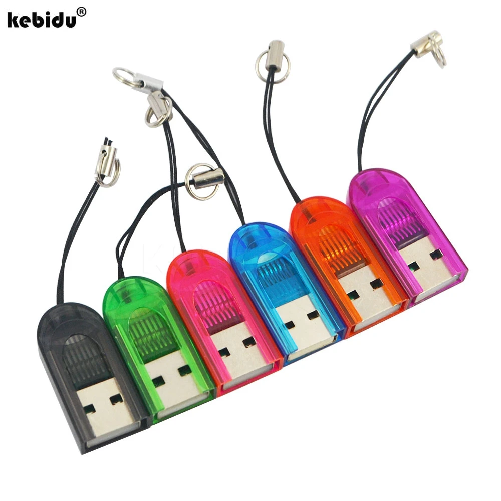 

kebidu 2pcs Portable Mini USB 2.0 Micro SD TF T-Flash Memory Card Reader Adapter Flash Drive