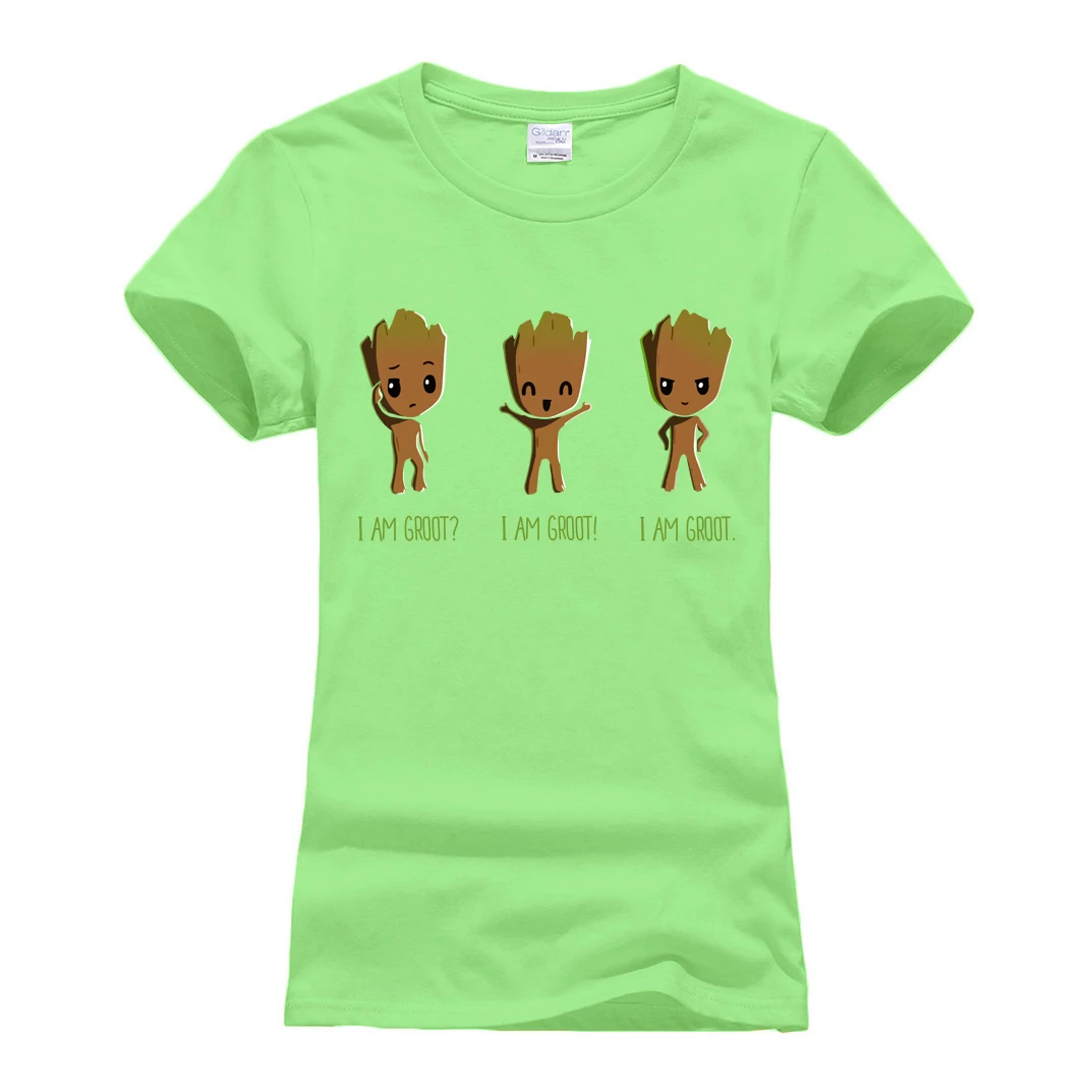 Женская брендовая одежда harajuku camisetas женская футболка i am groot летняя хлопчатобумажная футболка женская футболка с коротким рукавом и круглым вырезом