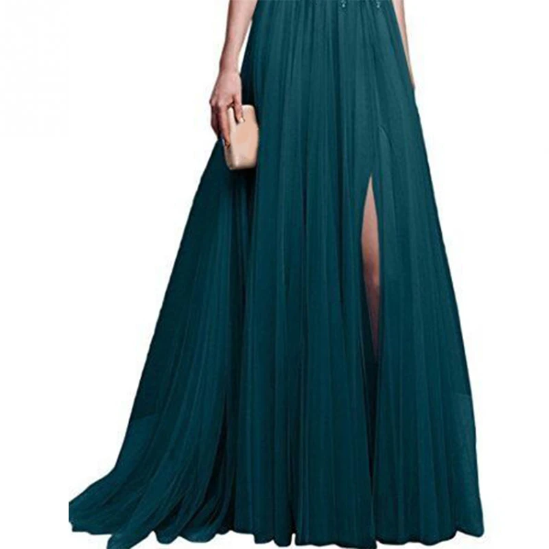 Новая Элегантная шифоновая кружевная сшивка с длинным рукавом в пол Женская Вечеринка выпускной вечер Красное длинное платье женская одежда
